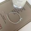 Women's High-End Silver Baroque Pearl Beaded Bracelet with Adjustable Elastic String