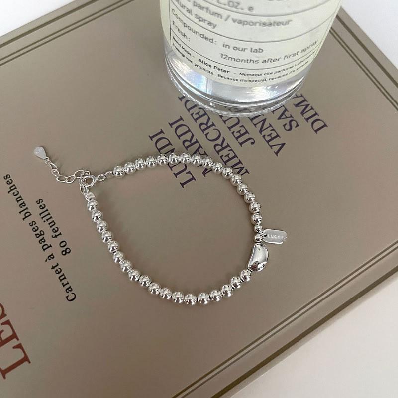 Women's High-End Silver Baroque Pearl Beaded Bracelet with Adjustable Elastic String