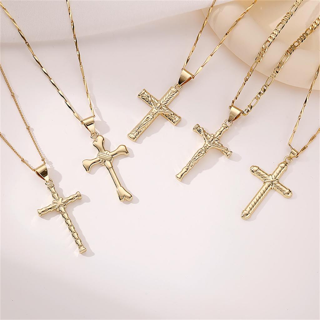 Elegant Crosses Necklace Charm Pendant Comfort Fits with Adjustable Length Chain for Everyday Wear