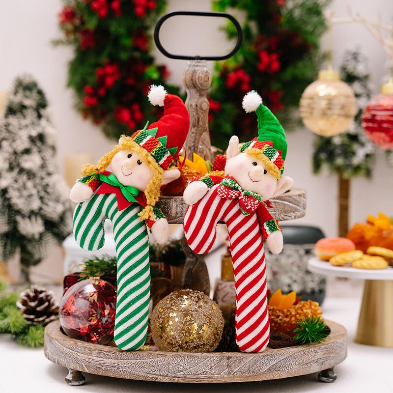 Fabric Elf Enchanting Hanging Decoration For Christmas Featuring Adorable Cane Candy