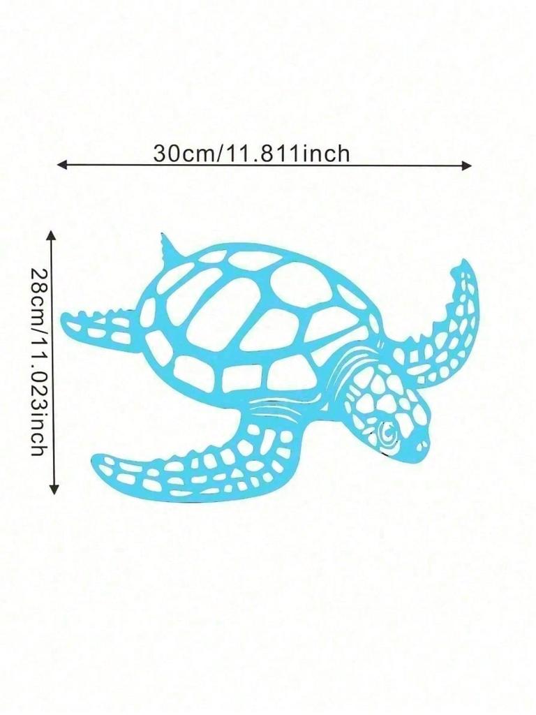 Coastal Sea Turtle Metal Wall Art, Hollow Ocean Decor for Living Room, Bedroom, Bathroom, Nautical Hanging, Boho Home Accents, Gift for Sea Lovers
