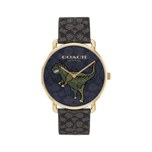 

Coach Men s Elliot Watch, Black Dial, Black Leather Strap, 14602672 [Official Import]