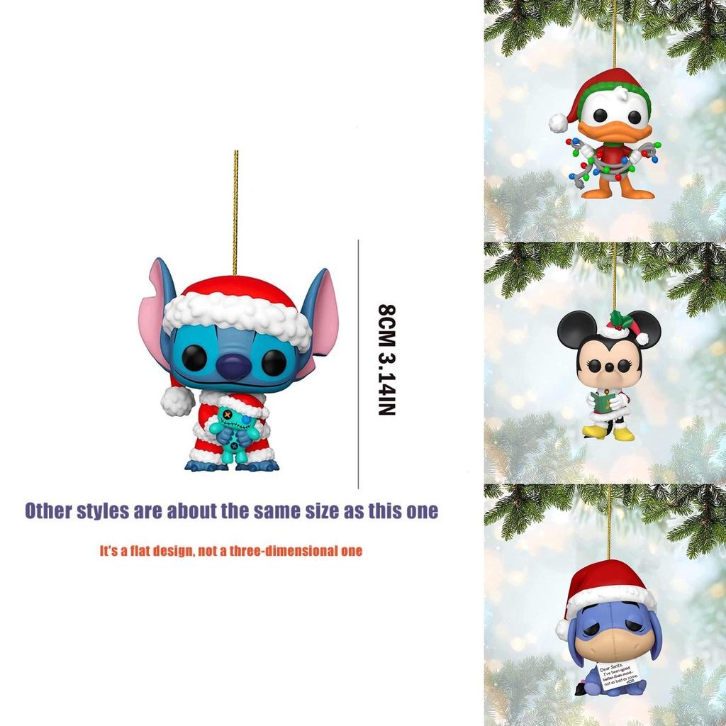 Festive 3.1in Acrylic Christmas Stitch Winnie Pendant Xmas Tree Decoration