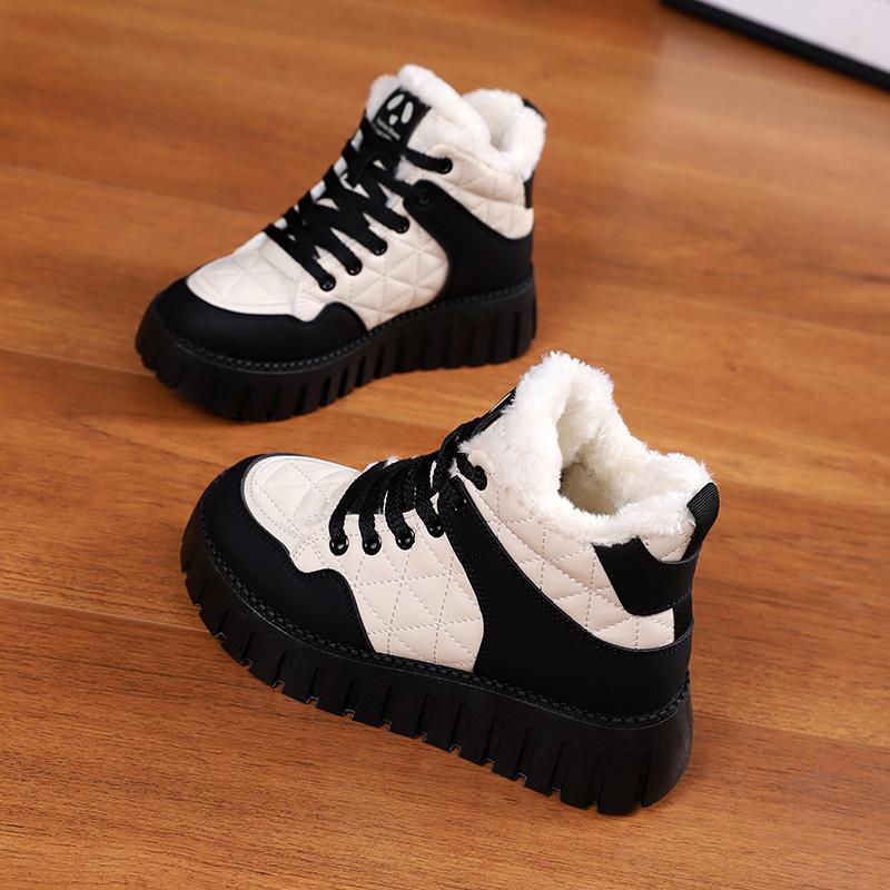 Schneestiefel Winter Neu Samt Verdickt Warm Pelz Integriert Dicke Sohle Kurze Stiefel Hoher Schaft Baumwollschuhe