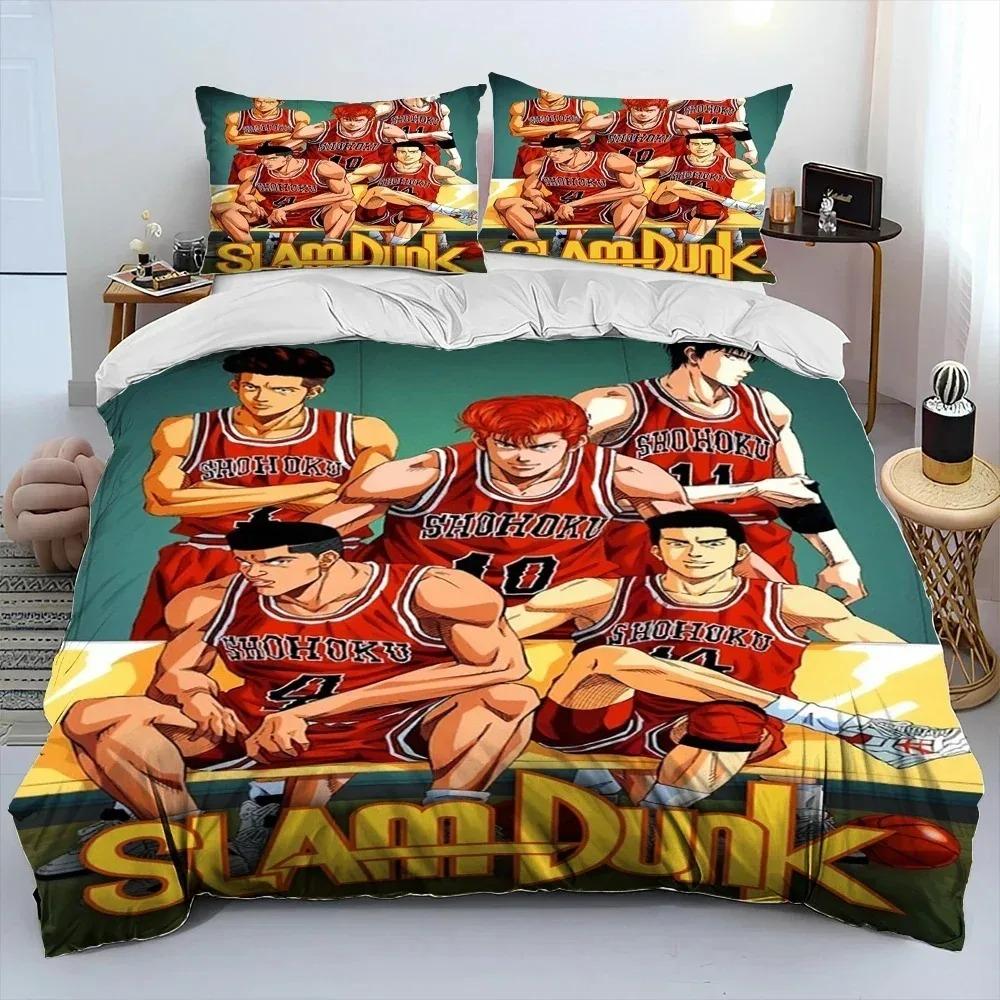 3D Print Anime Slam Dunk Bedding Set Duvet Cover Bed Set Quilt Cover Pillowcase Comforter king Queen Size Boys Adult Bedding Set