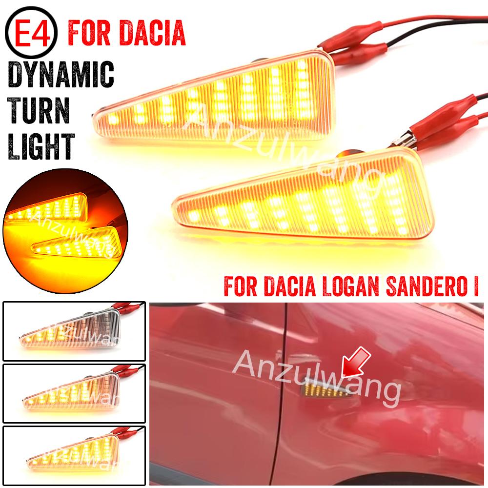 

2PCS Dynamic LED Side Marker Light Turn Signal Blinker Lamp for Dacia Logan Sandero I Renault Stepway Thalia 2008-2011 clear lens