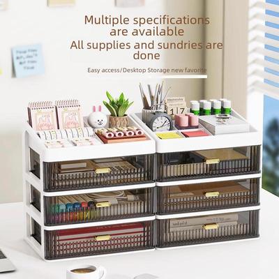 Transparent Drawer Desk Organizer for Stationery and Cosmetics
