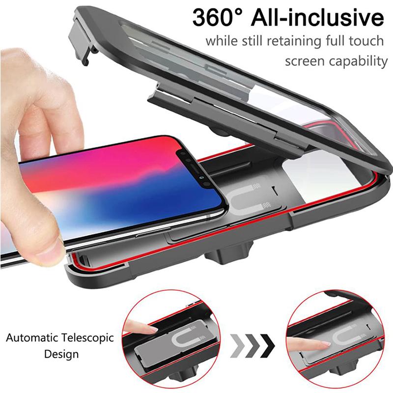 360°Rotation Adjustable Waterproof Motorcycle Phone Mount Cell Phone Holder for Motorcycle Bike Handlebars with Touch Screen