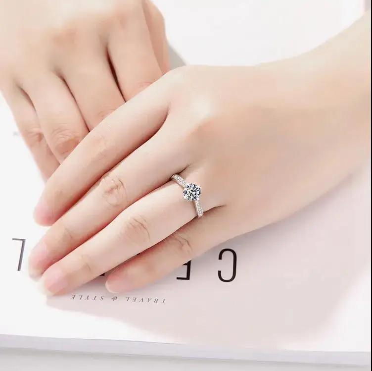 Copper Luxury crystal diamond rings for woman Fashion Party Wedding Accessories Jewelry Christmas Gifts