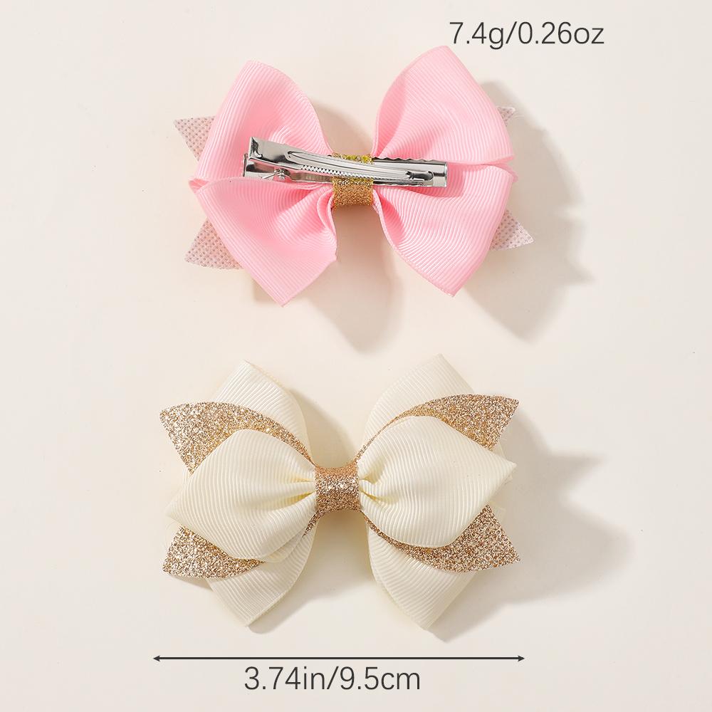 8pcs/set Kids Dovetail Bow Hair Clips for Women Girls Handmade Glitter Bowknote Hairpins Daily New Year Hair Accessories