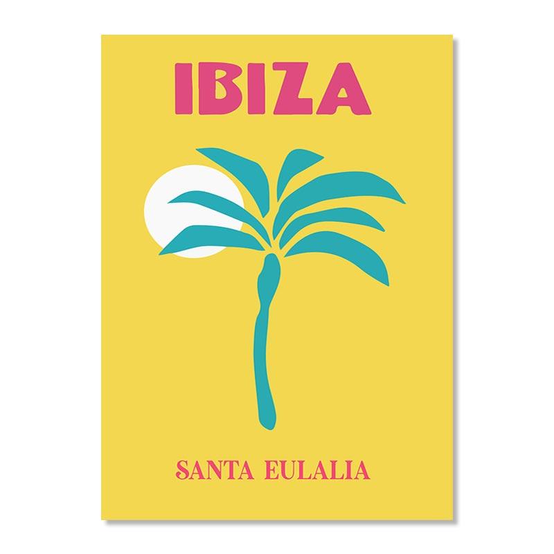 

Миконос Ибица Майами Бонди Амальфи Сан-Тропе Красочный холст Картина Плакат Путешествия Печать Абстрактные фрески Скандинавское настенное искусство Декор 21x30cm No Framed