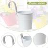 Hanging Flower Pot Holder with Hook Garlic Storage Railing Planter Iron Bucket for