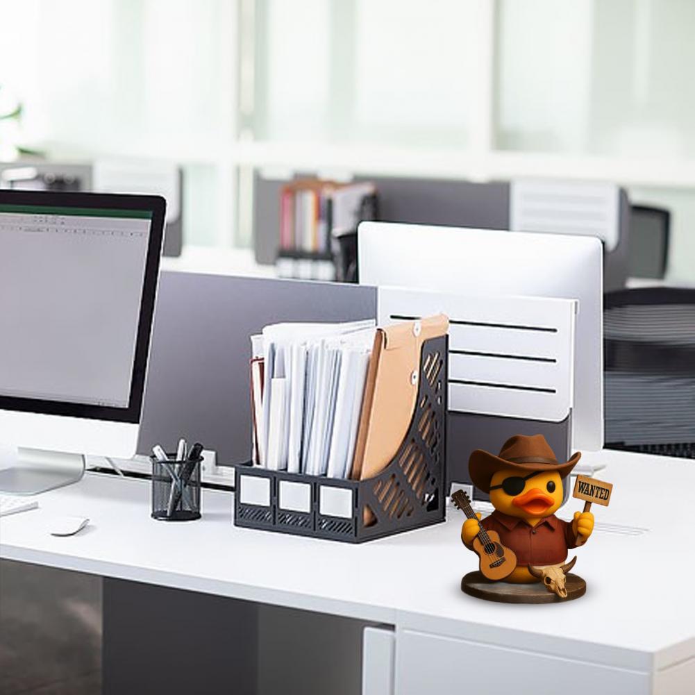 Music-themed Duck Decor Vintage Rock Duck Figurine Hand-painted Music Studio Ornament Classic Rocker Statue for Bar