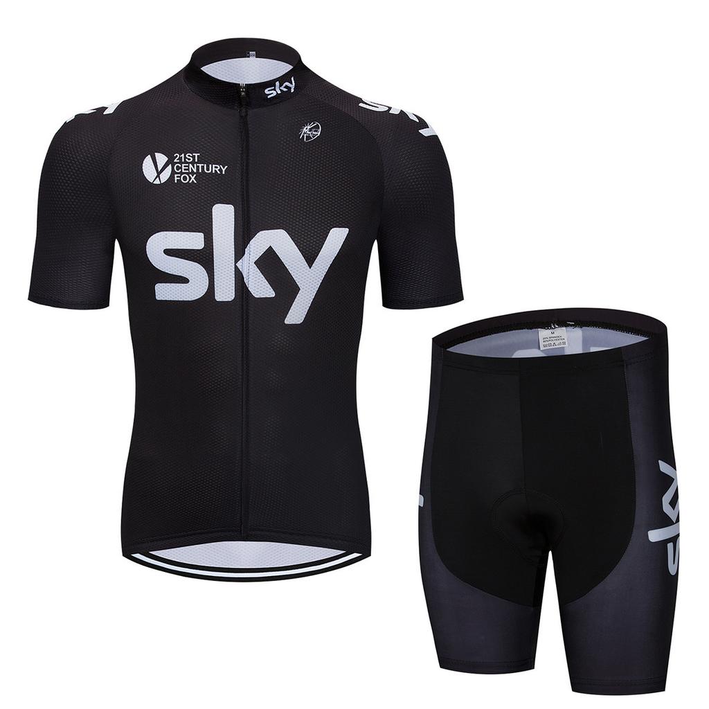 Bicycle Clothing Sky Team Mountain Bike Bicycle Team Edition Cycling Suit Set Strap Short Sleeve Set 2026 Summer Breathable Cycling Suit Set