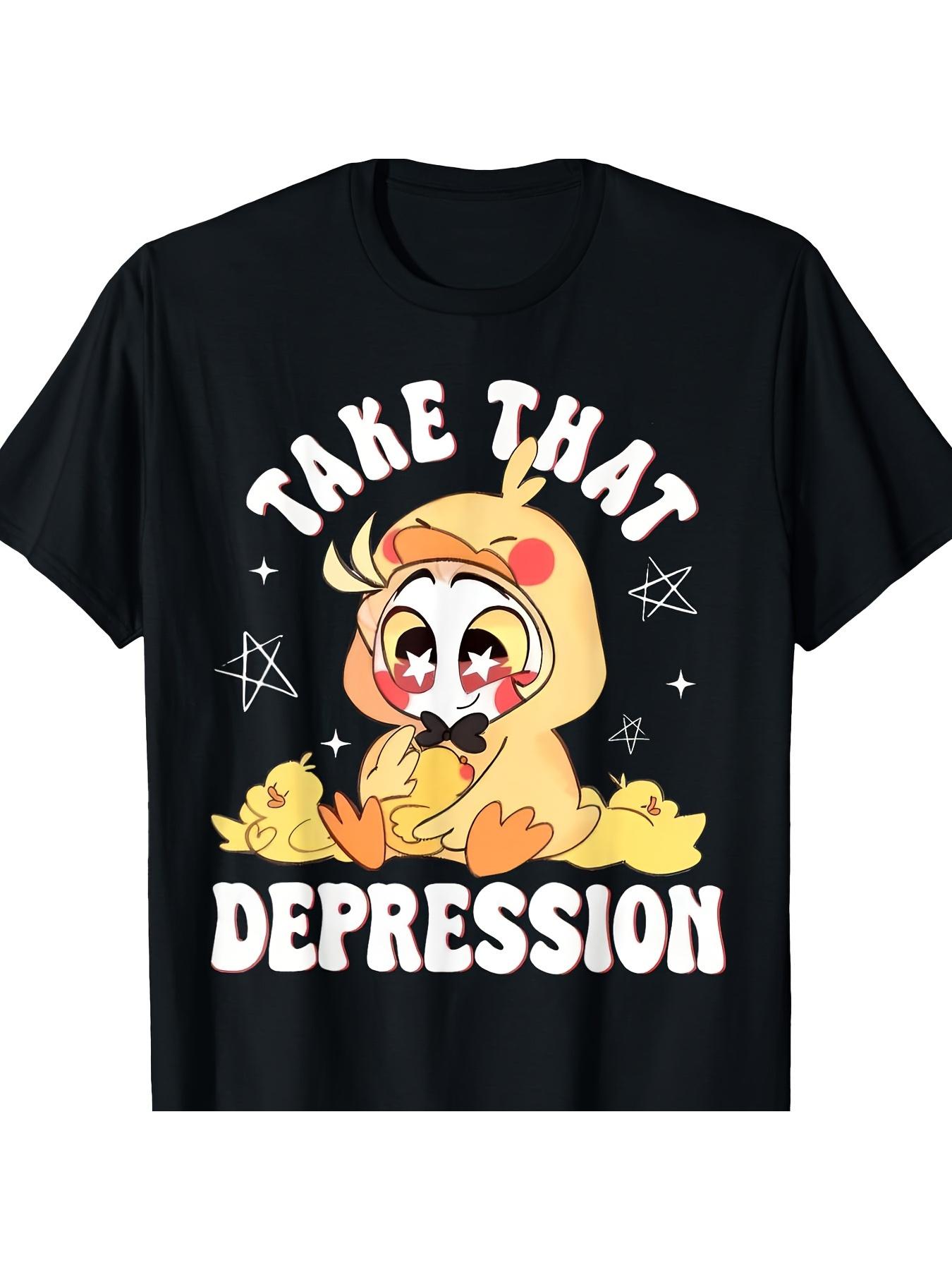 

Halloween Cartoon Pattern T-shirt, Short Sleeved Round Neck T-shirt, Regular Style, get Rid of Depression Design - Men s Su... 5XL різнокольоровий