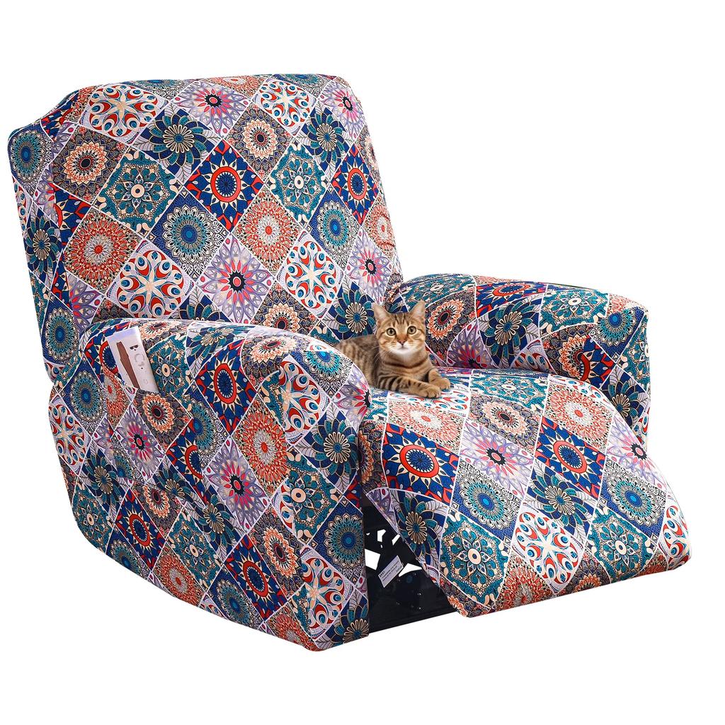 Stretch Recliner Sofa Covers Printed Reclining Armchair Cover Chair Slipcovers for Living Room Furniture Protector