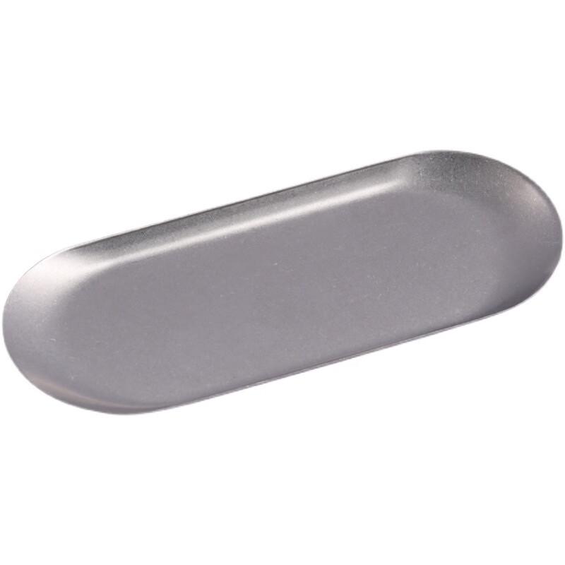 Japanese Retro Distressed Stainless Steel Oval Serving Tray
