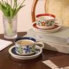 Vintage Keramik Kaffeetasse und Untertasse