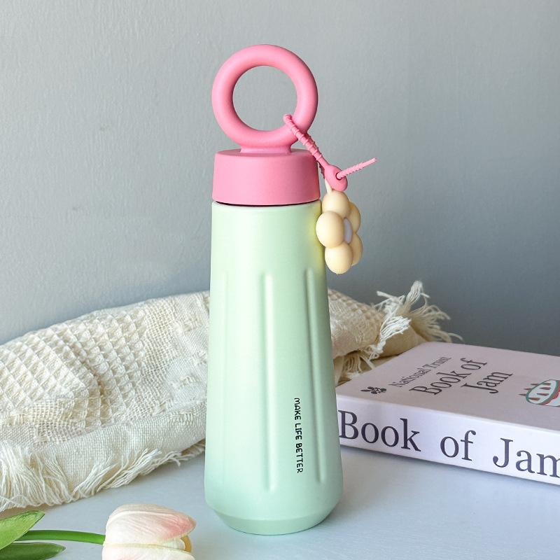 Petal Water Cup Cute Portable Flower Handle Goddess Cup New Student Stainless Steel Thermos Cup High Appearance Level Creative
