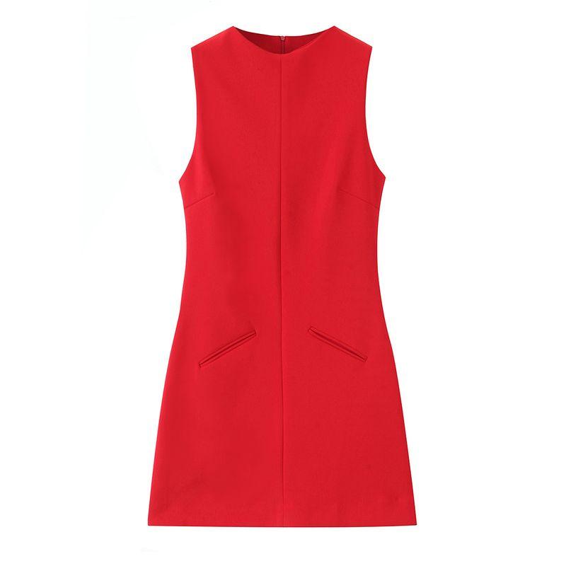 Kaslead New Arrival Women's Clothing Fashion Style Fashion Silm Three Colors Short Sleeveless Dress 1058151