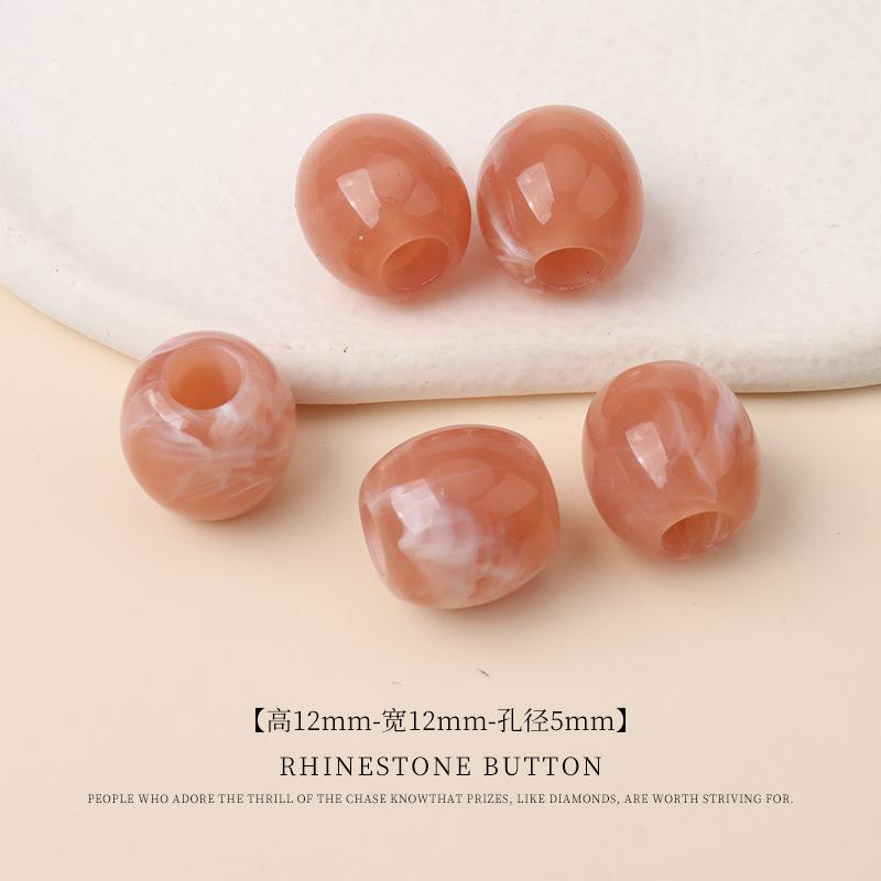 5 ks Akrylové Dvoubarevné Korálky do Kbelíku s Velkým Otvorem Ručně Vyráběné Korálkové Šperky Korálky Plavky Sukně Tkaničky do Bot Dekorativní Kulatá Korálková Spona