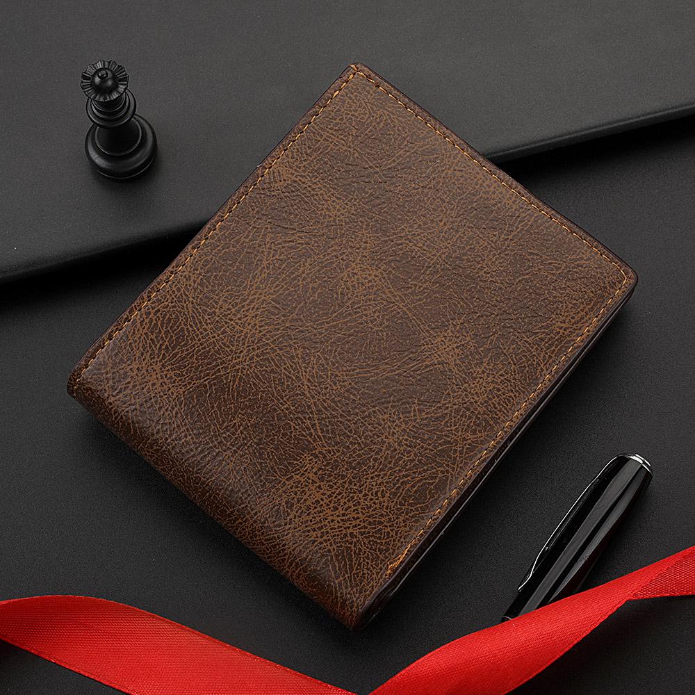 Men's Fashion Retro Business Short Wallet Multi Card Slot Horizontal Soft Pu Leather Men's Wallet