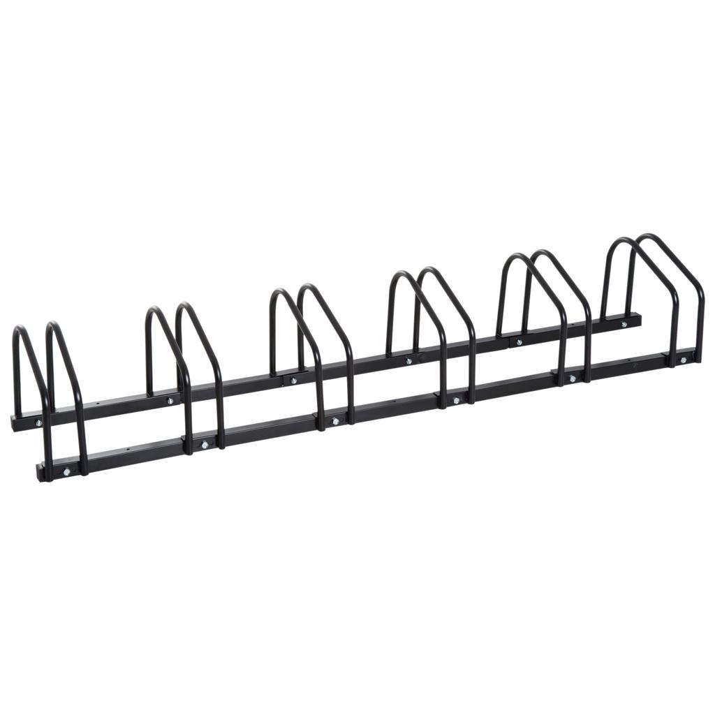 Bike Rack for 6 Bicycles, Weatherproof, Wall or Floor Mount, Steel, 179 x 33 x 27 cm
