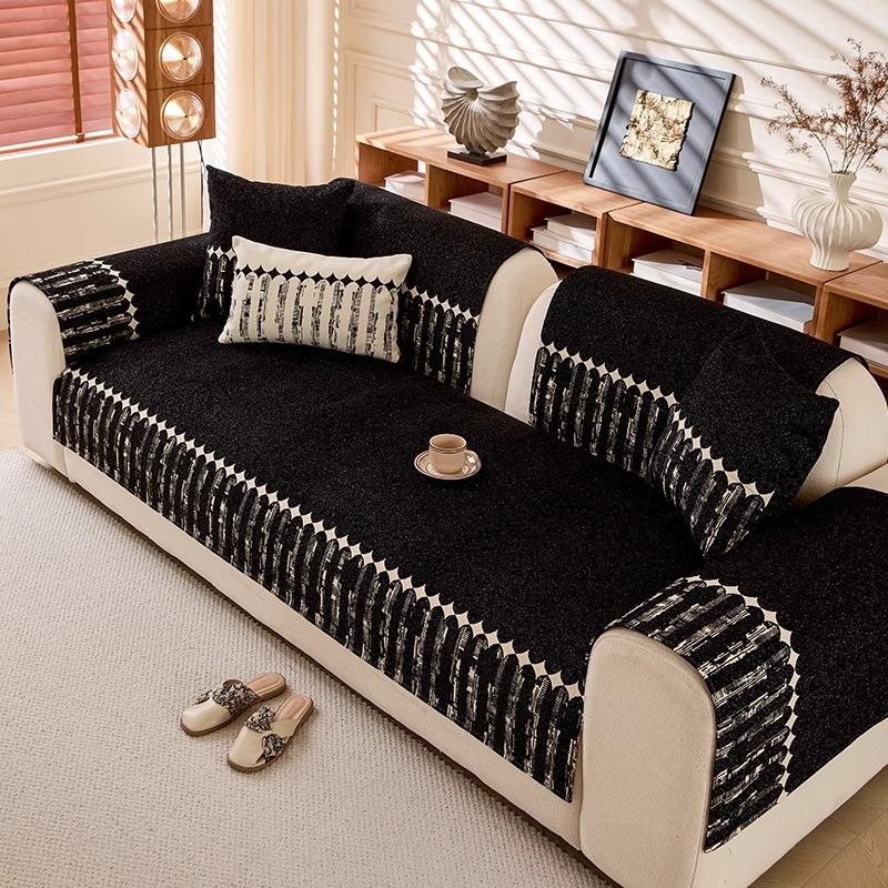 Chenier sofa cushion universal in all seasons 2025 new simple and beautiful starlight seat cushion cloth non-slip sofa seat cushion