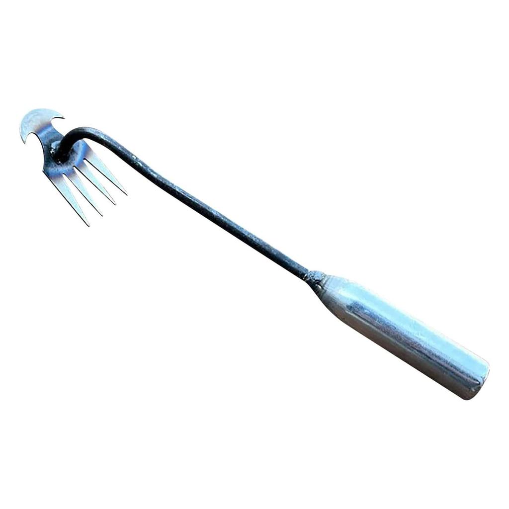 Hoe Weeding Artifact Uprooted Grass Tools Garden Hoe Rake Steel Farm Tools Small Hoe Loosen with 4 Teeth The Soil Wild Vegetable