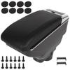 Opel Corsa D 06-14 cotieră cu compartiment de depozitare PIELE ECOLOGICĂ NEAGRĂ + kit de montaj