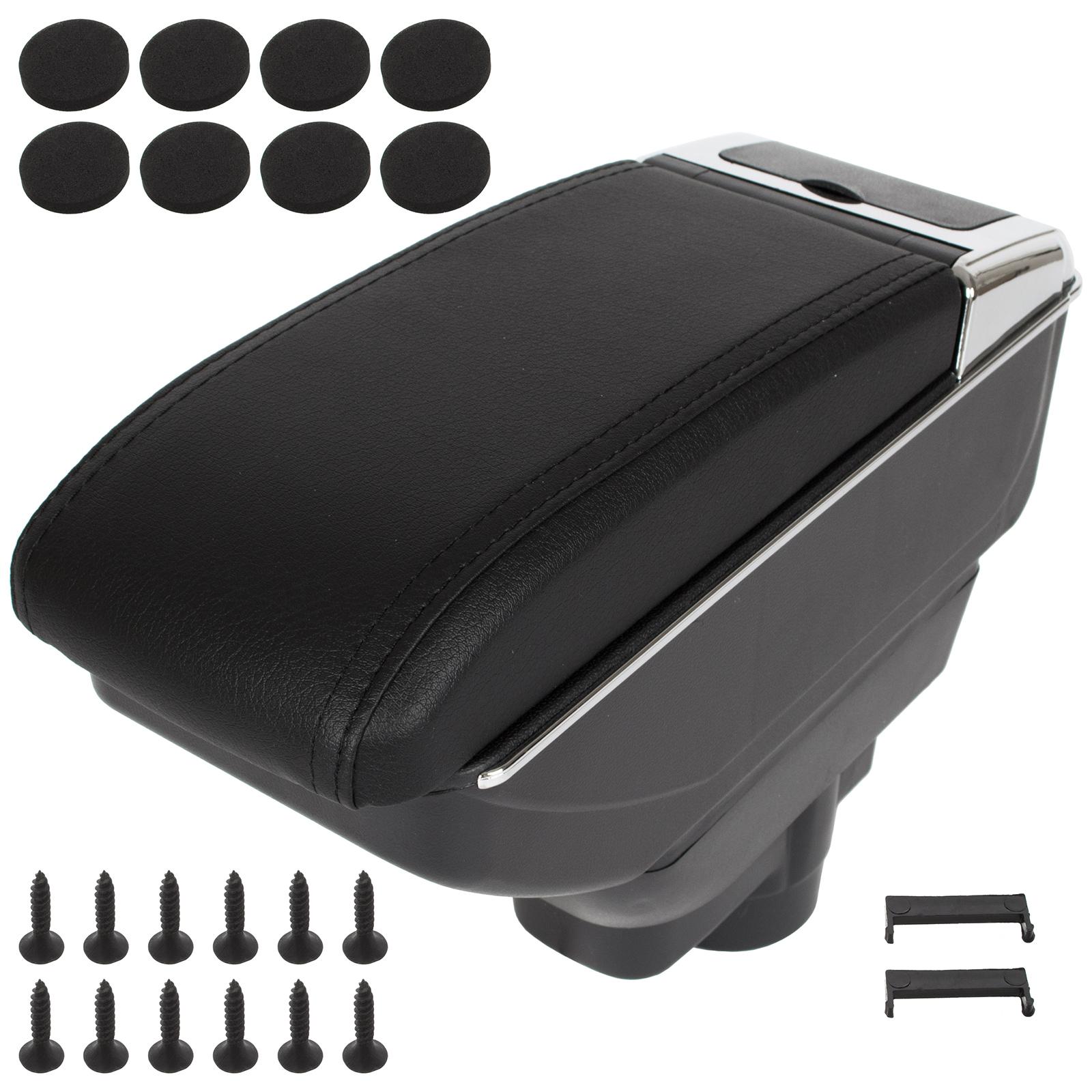 Super Merchant Opel Corsa D 06-14 Armsteun Met Opbergvak Zwart Eco Leer + Montagekit