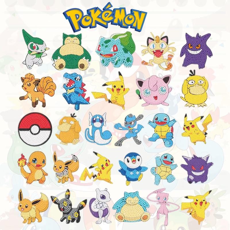 5D Kristall-Diamant-DIY-Aufkleber Pokémon-Malerei für Kinder im Cartoon-Stil