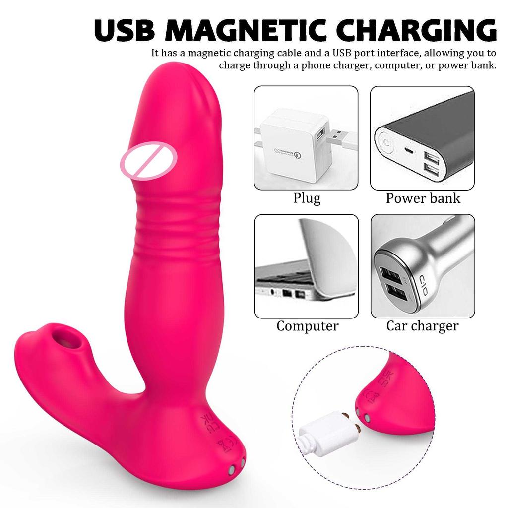 Wearable Panties Sucking Vibrators Remote control Thrusting Dildo Clitoris Stimulator G Spot Vagina Massage Butt Plug Sex Toys