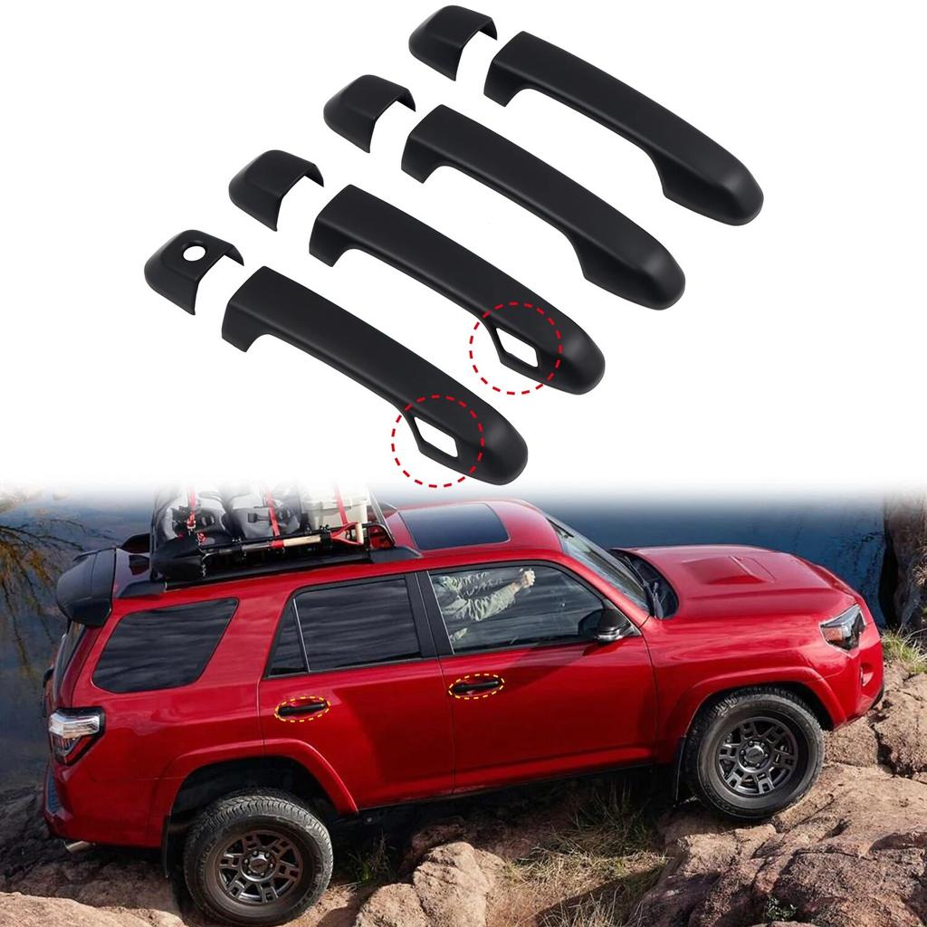 Car Accessories for Toyota 4Runner 2010- ABS Matte Black Exterior Side Door Handles Cover Trim