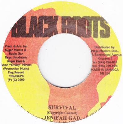 7inch Record JENNIFER GAD / BADD BAND - Survival BR206 Black Roots 2000 Jamaica Reggae, Ska & Dub Used