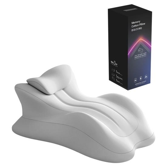 Couples Butt Cushion 3D Curved Wavy Back Cushion Multi-Position Support Memory Foam Wedge Pillow for Bed Lying And Sitting Couples Intimacy