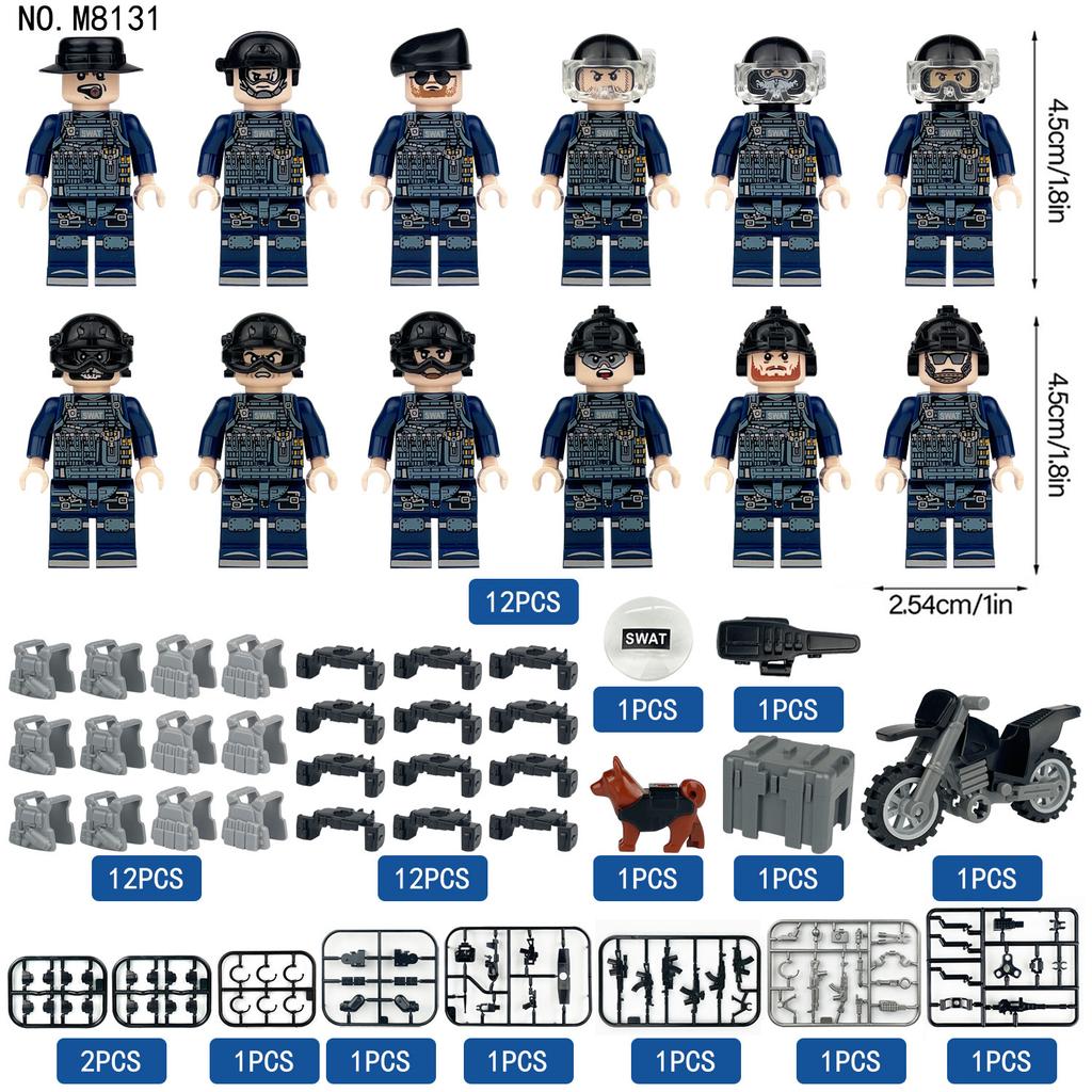 Mobile Truppen Motorrad 8131 Militär Minifiguren Kinder Zusammenbauen Kleine Partikel Baustein Spielzeug