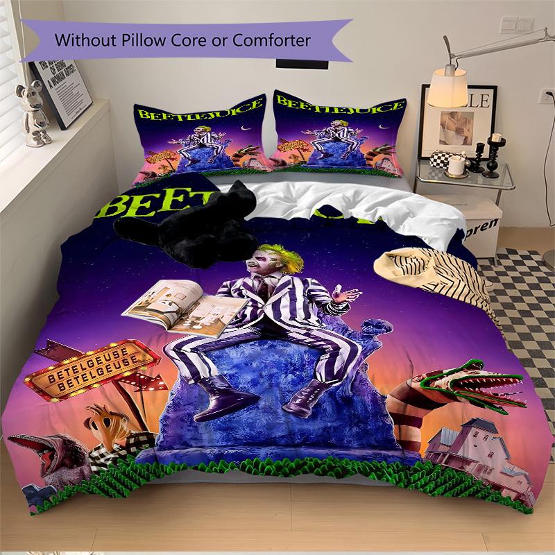 3pcs Beetlejuice Cover Set,Soft Comfortable Duvet Cover,Guest Room (1*Duvet Cover + 2*Pillowcases, Without Core) yy251024159