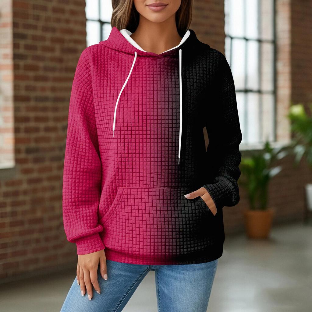 Women's Knit Hoodie , Long Sleeve Pullover with Pocket, Casual Loose,Fit Sweatshirt for Daily Wear/Outdoor