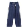 Men's Autumn American Style Side Stripe Wide-Leg Sweatpants: High Street Casual Three-Bar Sports Trousers
