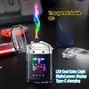 2025 New Creative Transparent Shell Electronic Pulse Lighter Portable Double Arc Windproof Men's Electric Cigarette Gift
