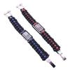 Pulseira de Paracord Camuflada com Fivela Ajustável de Liga Metálica Pulseira Tática de Sobrevivência Para Homens Com Bandeira dos EUA em Bronze Para Veteranos Militares