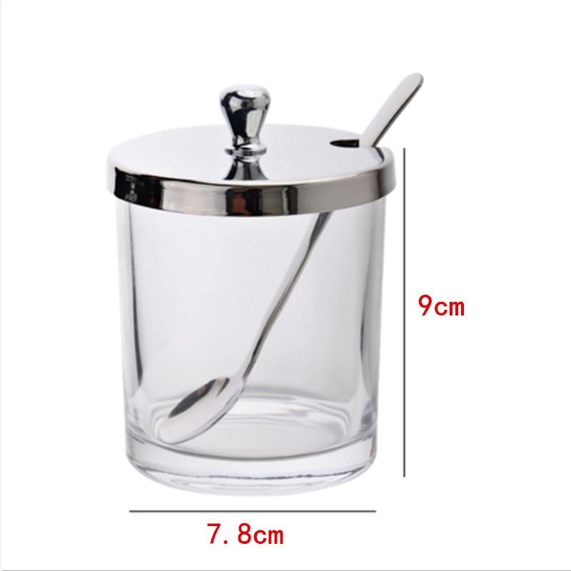 

304 Stainless Steel Spice Jar Set: Salt Shaker, Glass Bottle, and Storage Box for Home Use. Stainless Steel