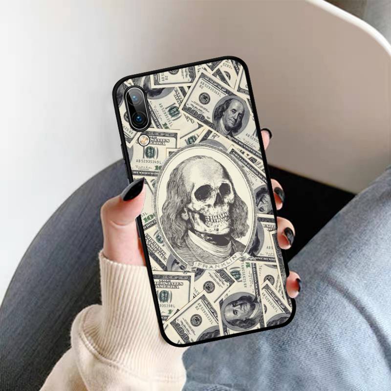 Yinuoda Funny Skull Currency Phone Case For OPPO A9 A7 A3S A1K F5 Reno 2 Z Realme 6 5 Pro C3 Vivo Y91C Y51 Y31 Y19 Y17 Y11 V17