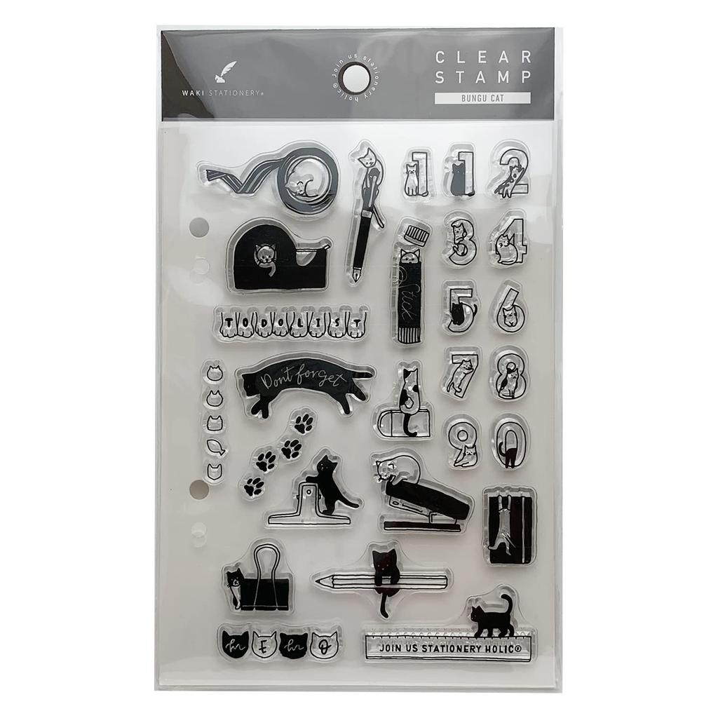 Clear Planner Wake Stationery Original Clear 1 Sheet Stamps, Stamps, Stamps, (Stationery Cat)