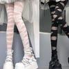Gothic Lolita Sexy Cross Strap Strümpfe Samt Frauen Strumpfhosen Bottom Strümpfe Mädchen Strumpfwaren Bandage Design Punk Cosplay