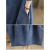 DIMANAF Women Plus Size Denim Dress Cottton Vintage Loose Casual Basic Dresses Maxi Long Dress Blue