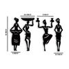 Women 4 Pcs Wall Decor Art, Hall Decoration Items for Living Room, Office, Drawing Room, Bedroom ( Black)