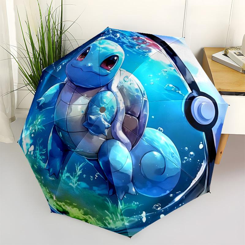 

1pc Pokeball, Squirtle Automatic Folding Umbrella & Self-Folding Canopy - Heavy-Duty 8-Rib Iron Frameyy251231009