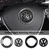 LIP1 Car Carbon fiber pattern Logo Steering Wheel Decoration Sticker Accessories For VW GTI Polo Golf 5 6 Passat Scirocco Beetle CC